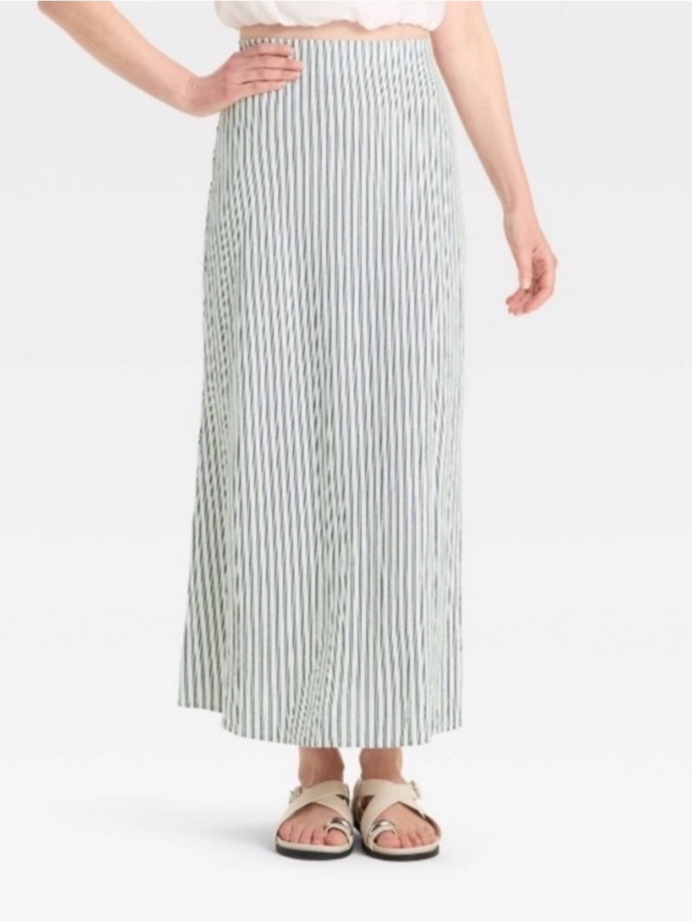 a new day Navy & White Striped Maxi Skirt